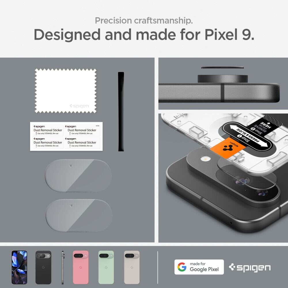Защитное стекло Spigen Glass tR EZ Fit Optik 2 Pack  Google Pixel 9 - crystal clear