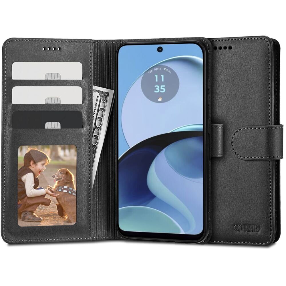 Защитный чехол TECH-PROTECT WALLET MOTOROLA MOTO G14 BLACK