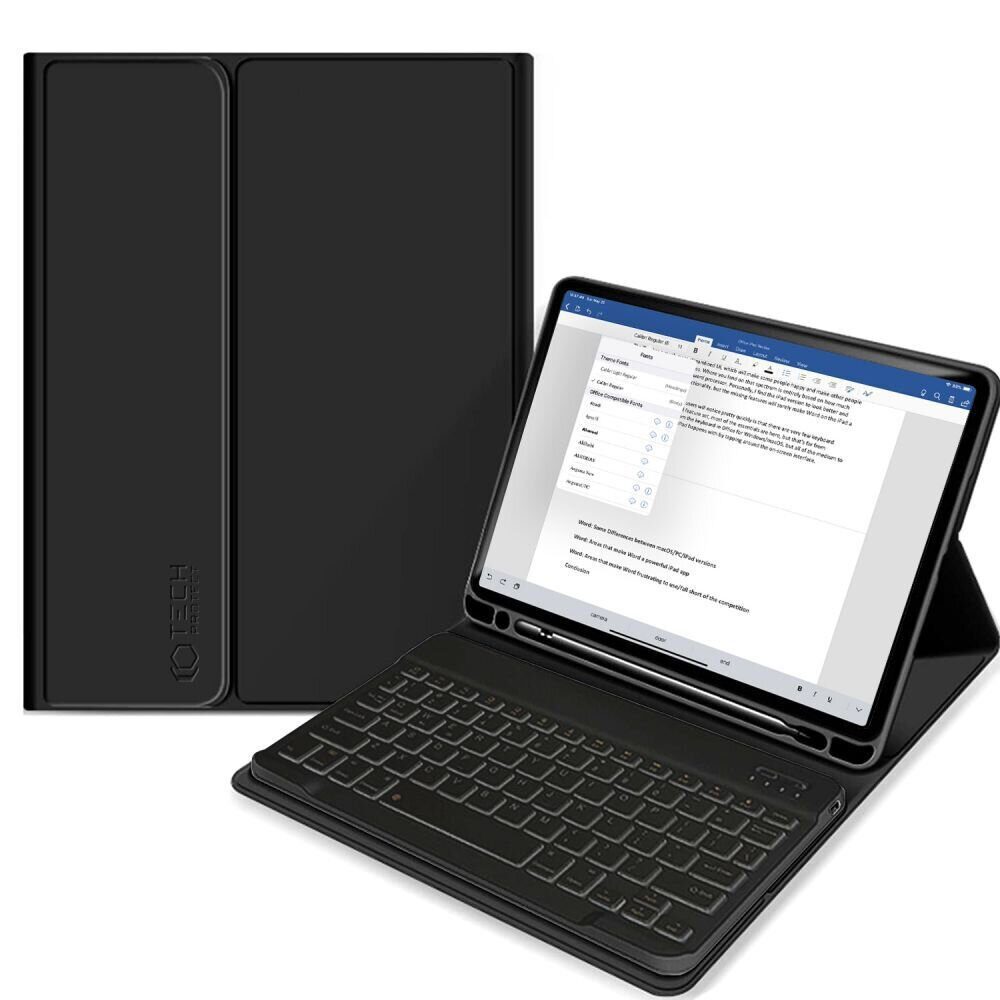 Защитный чехол + клавиатура TECH-PROTECT SC PEN + KEYBOARD IPAD 10.2 2019 / 2020 / 2021 BLACK