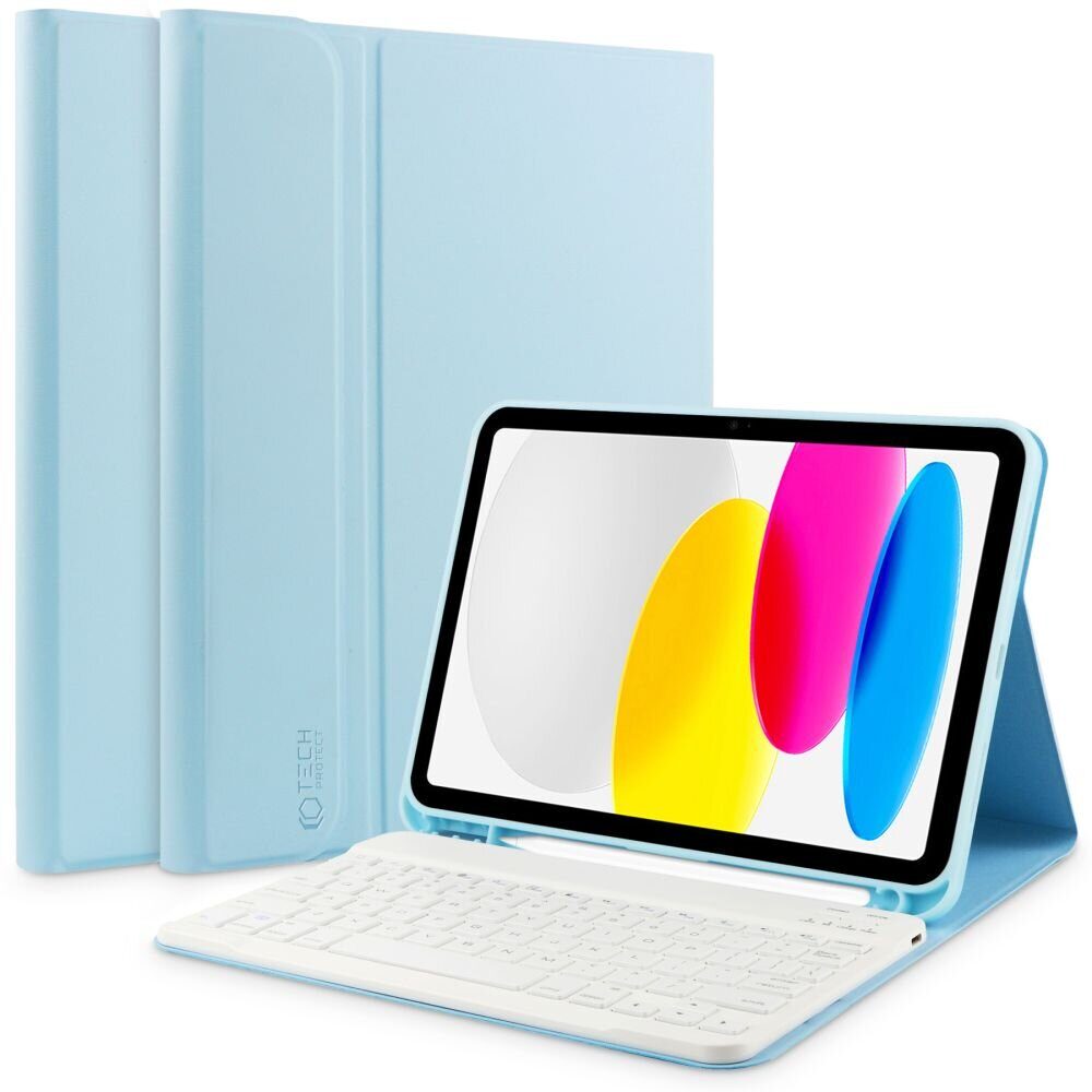 Защитный чехол + клавиатура TECH-PROTECT SC PEN + KEYBOARD IPAD 10.9 2022 SKY BLUE