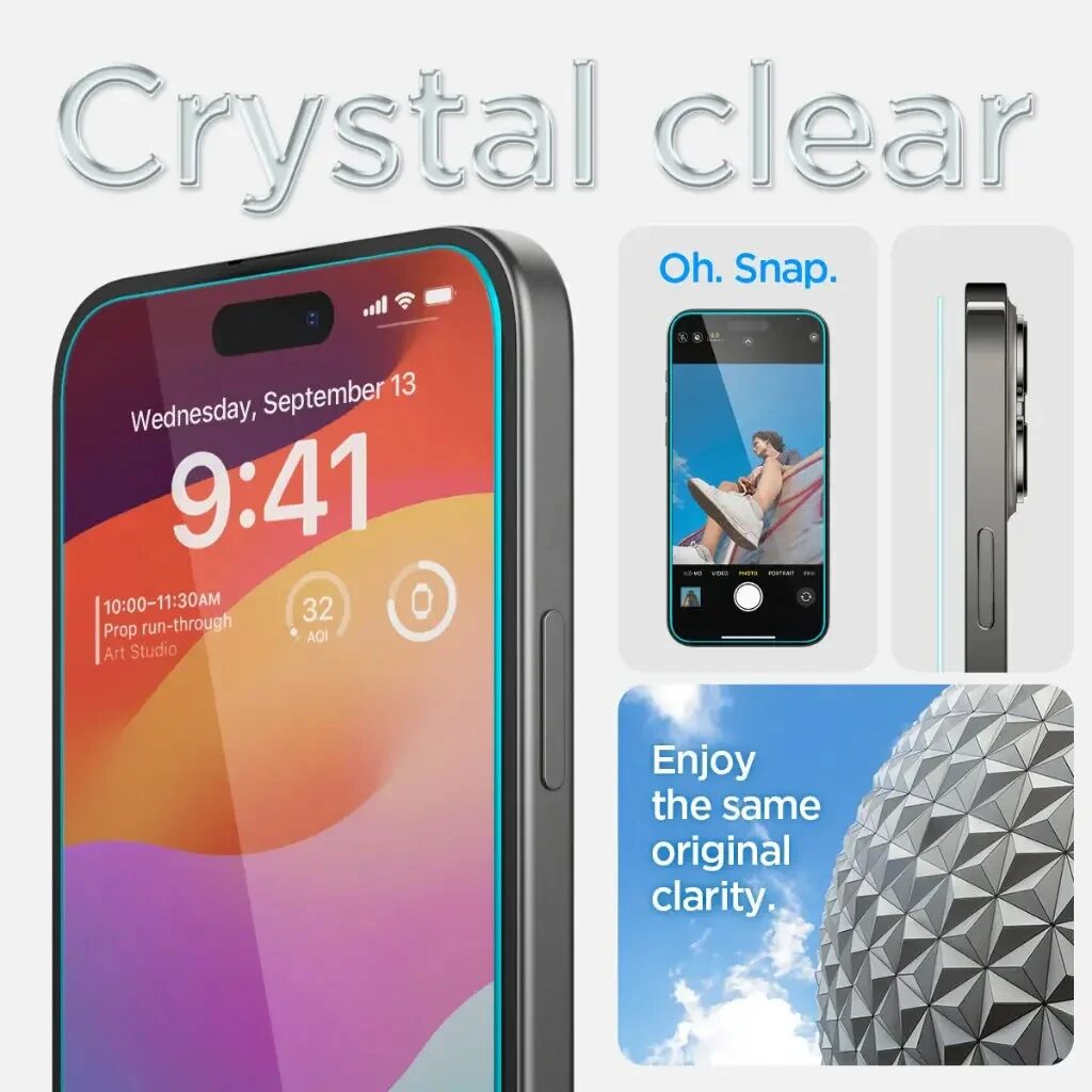 Стекло Spigen Glass tR EZ Fit 2 Pack, transparency - iPhone 16 Plus