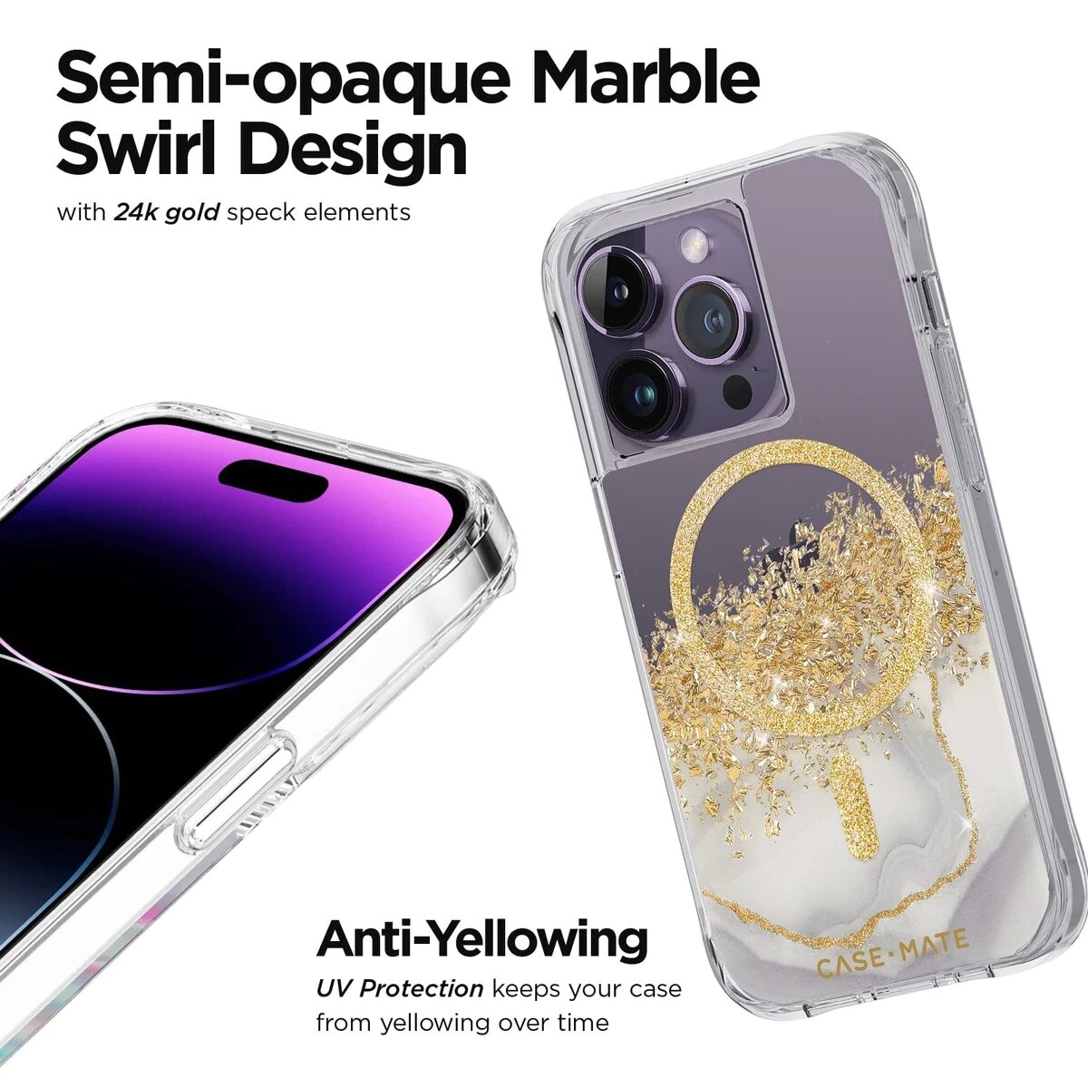 Защитный чехол Case Mate Karat Marble MagSafe - iPhone 14 Pro