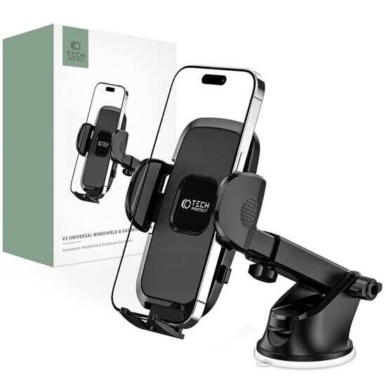 Автодержатель TECH-PROTECT V3 UNIVERSAL WINDSHIELD & DASHBOARD CAR MOUNT BLACK