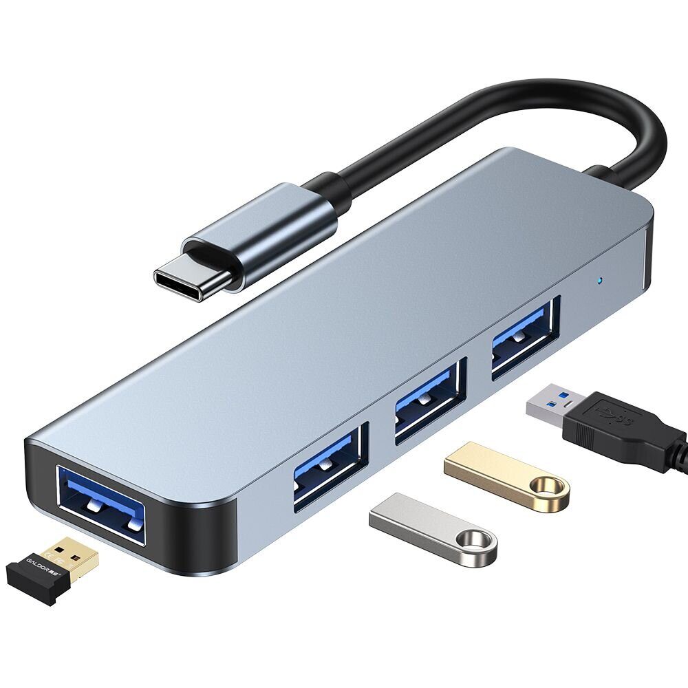 Хаб USB-C TECH-PROTECT V1-HUB ADAPTER 4IN1 GREY