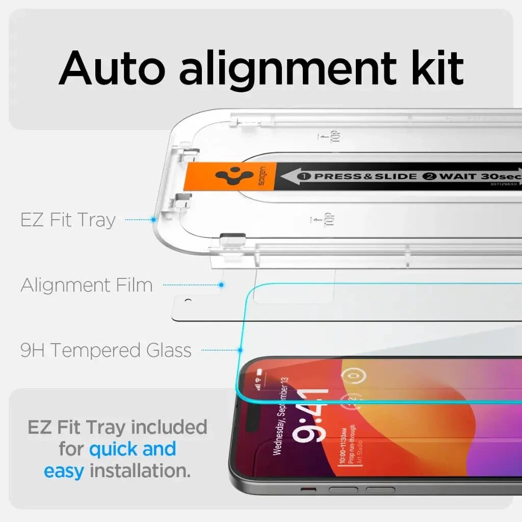 Стекло Spigen Glass tR EZ Fit 2 Pack, transparency - iPhone 16 Plus