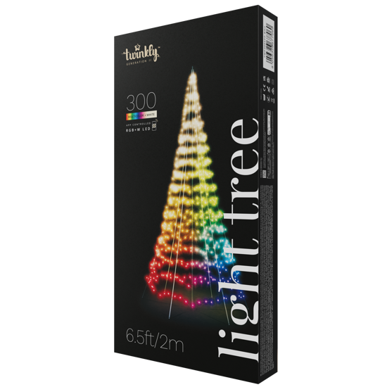 Конусная ель LED Twinkly Light tree (Multicolor + White edition) RGBW 300, IP44, высота 2 м, Generation II  (TWP300SPP-BEU)