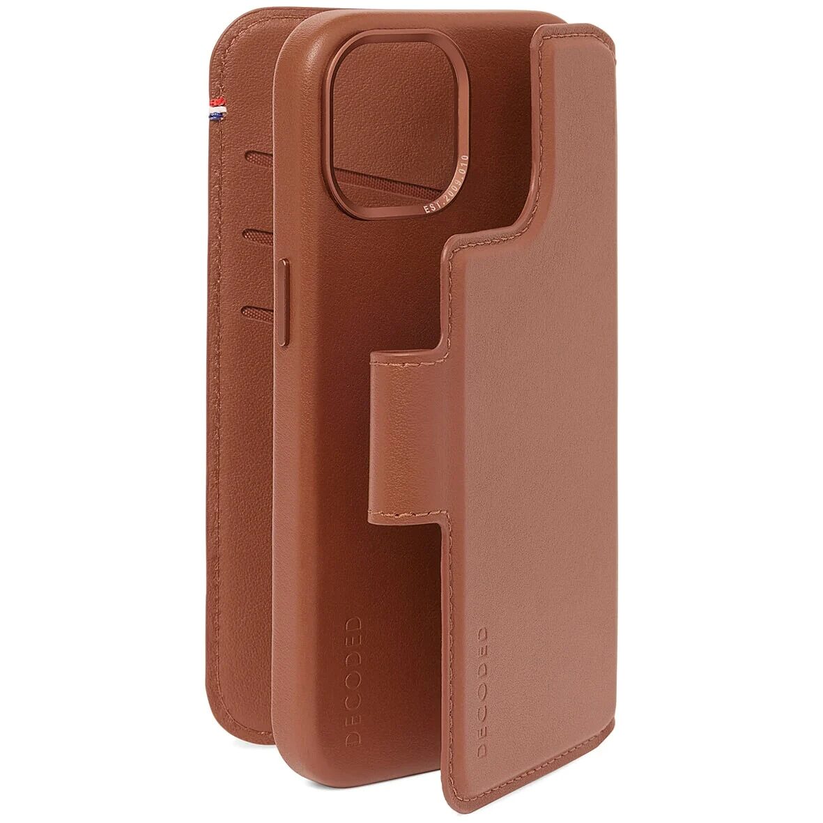 Защитный чехол Decoded Leather Detachable Wallet, tan - iPhone 15