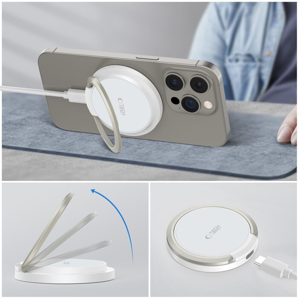 БЗУ TECH-PROTECT QI15W-A33 MAGNETIC MAGSAFE WIRELESS CHARGER WHITE