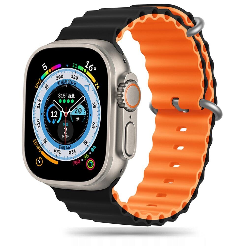 Ремешок TECH-PROTECT ICONBAND PRO APPLE WATCH 4 / 5 / 6 / 7 / 8 / 9 / SE / ULTRA 1 / 2 (42 / 44 / 45 / 49 MM) BLACK/ORANGE