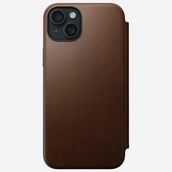 Защитный чехол Nomad Modern Leather Folio, brown - iPhone 15 Plus