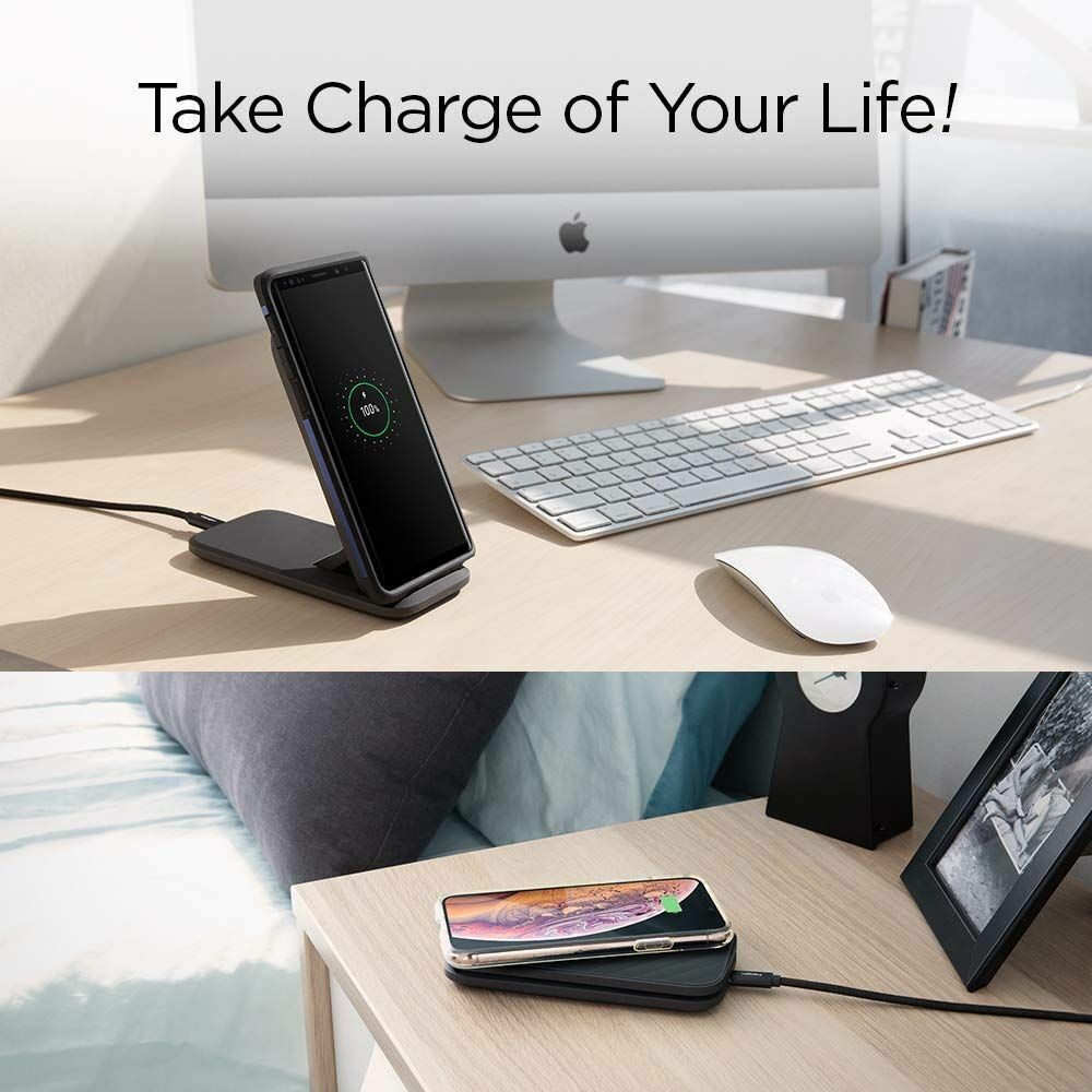 SPIGEN F316W WIRELESS CHARGER BLACK
