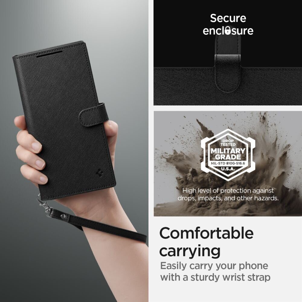 Защитный чехол Spigen Wallet S Plus, black - Samsung Galaxy S24 Ultra