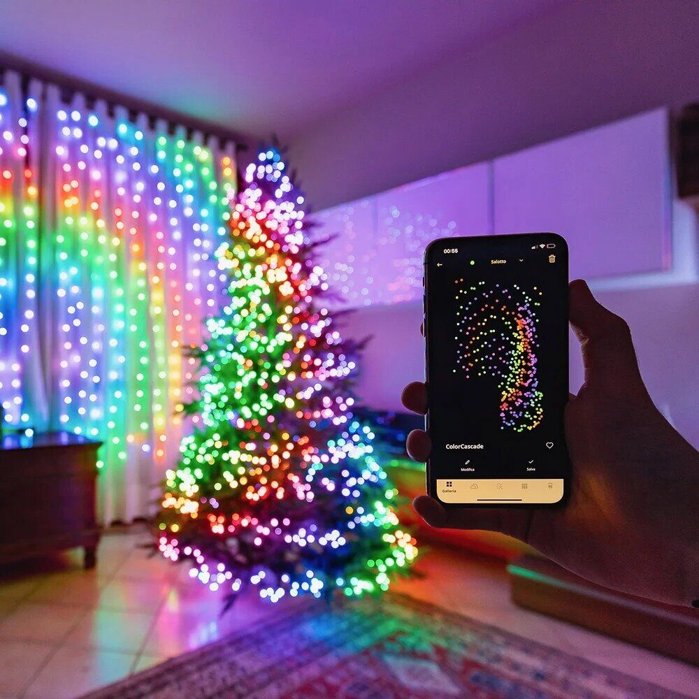 Гирлянда LED Twinkly Strings (Multicolor edition) - 400 шт. (32 м) RGB + BT + Wi-Fi (TWS400STP-BEU) Generation II (чёрный провод)