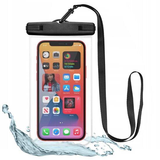 Защитный водонепроницаемый чехол TECH-PROTECT UNIVERSAL WATERPROOF CASE IPX8 BLACK/CLEAR