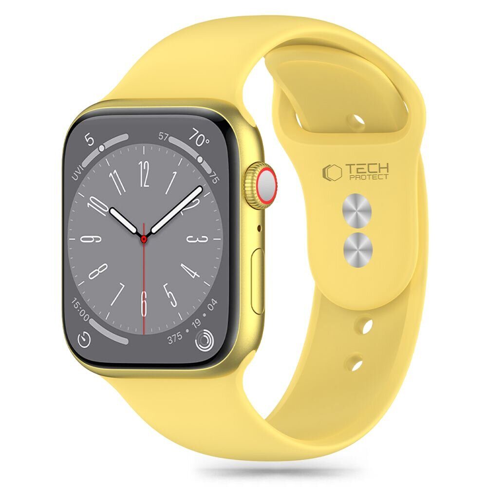 Ремешок TECH-PROTECT SILICONE APPLE WATCH 4 / 5 / 6 / 7 / 8 / 9 / SE / ULTRA 1 / 2 (42 / 44 / 45 / 49 MM) CANARY YELLOW