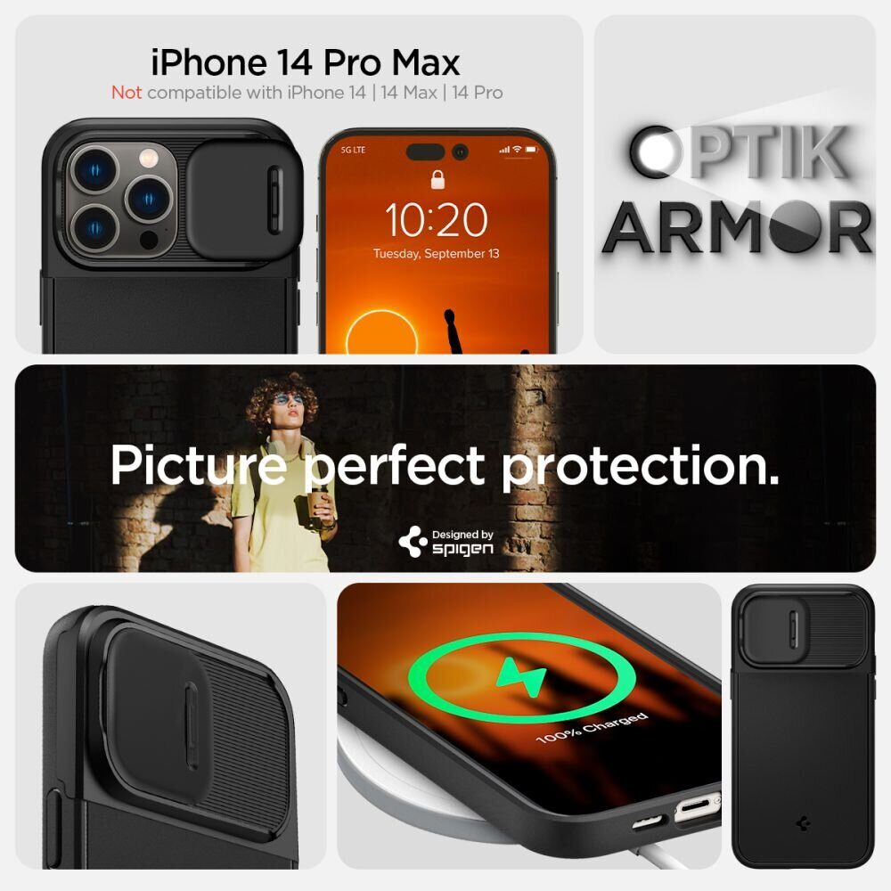 Защитный чехол SPIGEN OPTIK ARMOR MAG MAGSAFE IPHONE 14 PRO MAX BLACK